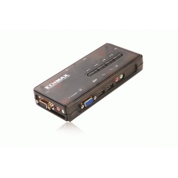 Edimax USB 4 Ports KVM Switch with 4 Cables and Audio/Mic Support