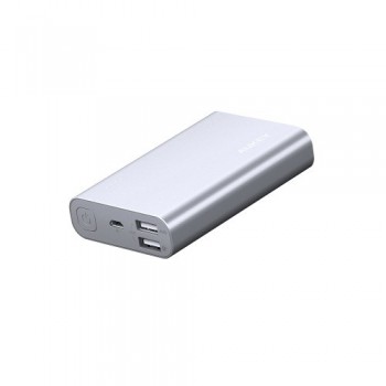 PB-AT10 Grey ultraszybki aluminiowy Power Bank 10050 mAh 3xUSB 5.4A Quick Charge 3.0 kabel micro USB