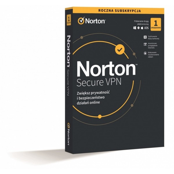 Oprogramowanie Norton Secure VPN PL 1 użytkownik, 1 urządzenie, 1 rok 21420123 Oprogramowanie Norton Secure VPN PL 1 użytkownik, 1 urządzenie, 1 rok 21420123