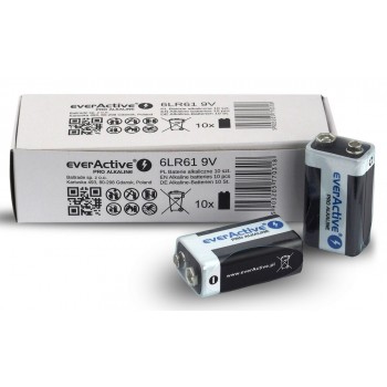 Bateria alkaliczna R9/6LR61 9V PRO ALKALINE, Opakowanie 10 szt.
