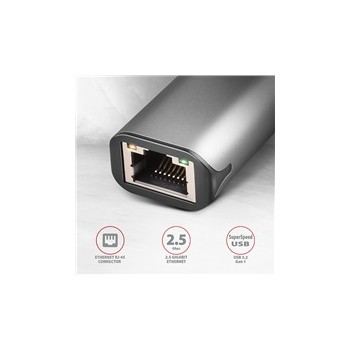 AXAGON ADE-25R USB-A 3.2 Gen 1 - karta sieciowa 2.5 Gigabit Ethernet, Realtek 8156, automatyczna instalacja, szara
