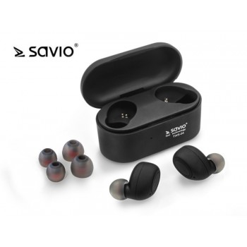 Słuchawki bezprzewodowe Savio TWS-04 BT 5.0 z mikrofonem i powerbankiem