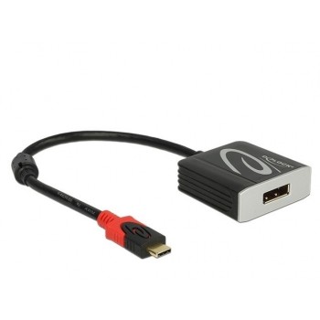 Adapter USB Type-C - DisplayPort M/F (Thunderbolt 3) 4K 60Hz na kablu 20cm czarny