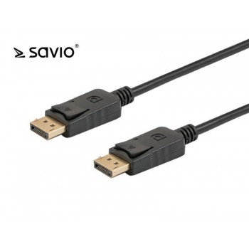 Kabel DisplayPort M - DisplayPort M, wersja 1.2, 4K, pozłacane końcówki, 2m SAVIO CL-136