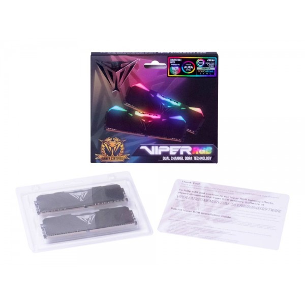 Patriot Extreme Performance Viper RGB - DDR4 - 16 GB: 2 x 8 GB - DIMM 288-PIN - ungepuffert Patriot Extreme Performance Viper RGB - DDR4 - 16 GB: 2 x 8 GB - DIMM 288-PIN - ungepuffert