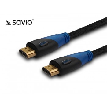 Kabel HDMI v1.4 Savio CL-48 oplot nylon, 4Kx2K, 2m, wielopak 10szt.