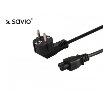 Przewód zasilający do laptopa koniczynka SAVIO CL-67 1,2m, wielopak 10 szt., 3pin