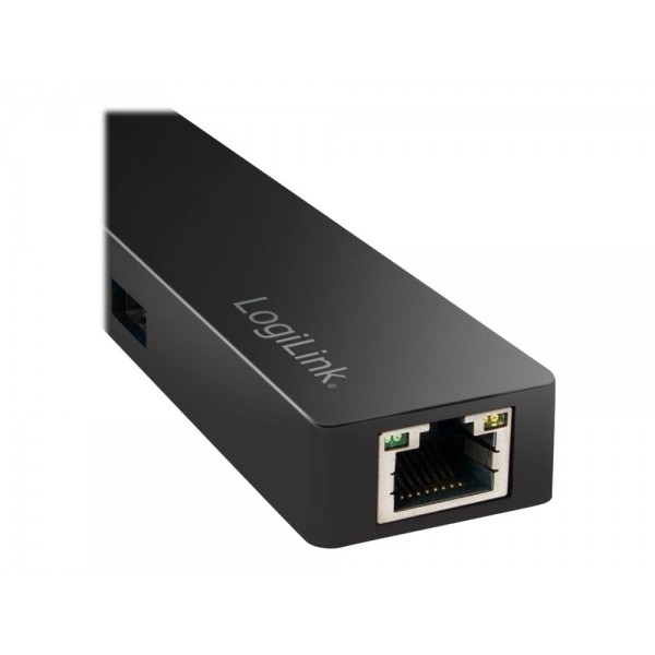 LogiLink USB-C hub, 3 ports + Gigabit adapter - Hub - 3 Anschlüsse LogiLink USB-C hub, 3 ports + Gigabit adapter - Hub - 3 Anschlüsse