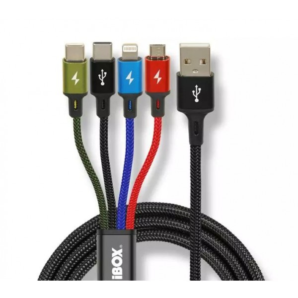 KABEL I-BOX USB 4W1 2XUSB-C, MICROUSB, LIGHTNING KABEL I-BOX USB 4W1 2XUSB-C, MICROUSB, LIGHTNING