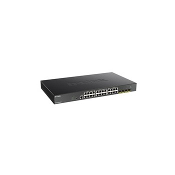 D-Link DGS-1250-28XMP 28-port Gigabit Smart PoE Switch, 24x GbE PoE+, 4x SFP+, PoE 370W