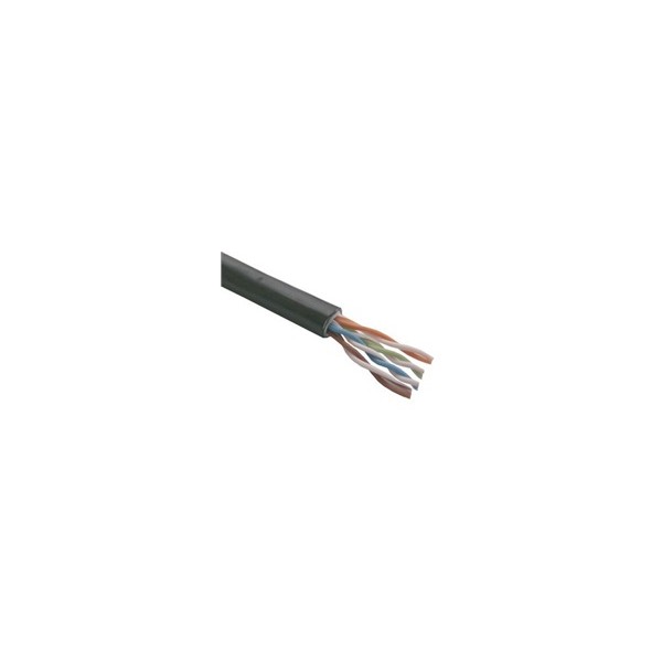 UTP kabel PlanetElite, Cat5E, drát, dvojitý venkovní PE+PVC, Dca, černý, 305m, cívka