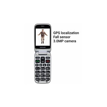 EVOLVEO EasyPhone FP, vyklápěcí mobilní telefon 2.8" pro seniory s nabíjecím stojánkem, červená