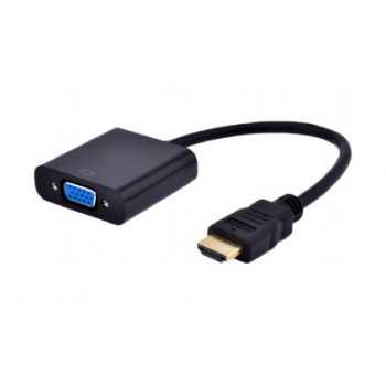 Adapter GEMBIRD A-HDMI-VGA-03 (HDMI M - D-Sub (VGA) F, 0,15m, kolor czarny)