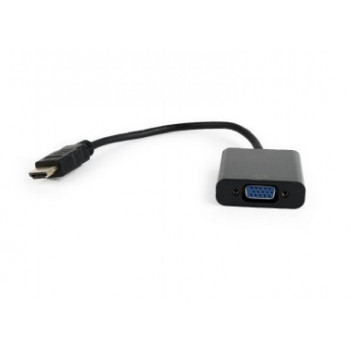 Adapter GEMBIRD A-HDMI-VGA-04 (HDMI M - D-Sub (VGA) F, 0,15m, kolor czarny)