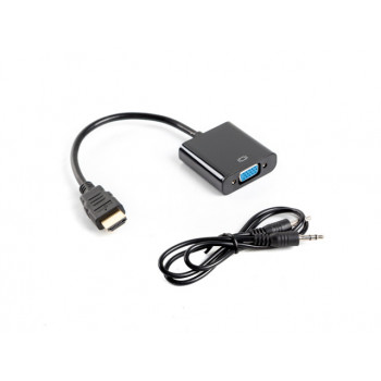Adapter Lanberg AD-0017-BK (HDMI M - D-Sub (VGA) F, 0,20m, kolor czarny)