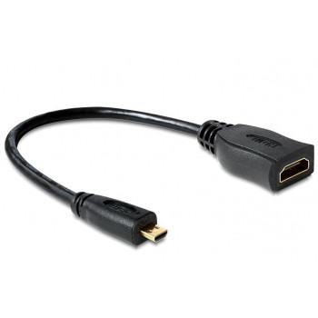 Adapter DELOCK 65391 (Micro HDMI M - HDMI F, 0,23m, kolor czarny)