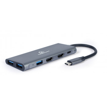 GEMBIRD WIELOPORTOWY ADAPTER USB TYPU C 3 W 1 (HUB USB + HDMI + PD)