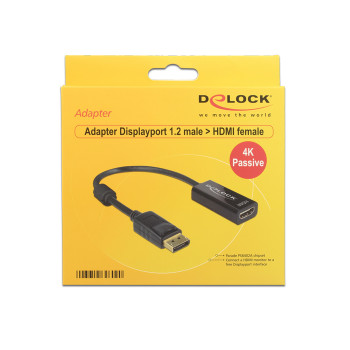 Adapter DELOCK 62609 (DisplayPort M - HDMI F, kolor czarny)