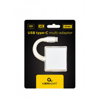GEMBIRD GEMBIRD MULTI ADAPTER USB TYP-C (M) - USB TYP-C, USB 3.0, HDMI SREBRNY