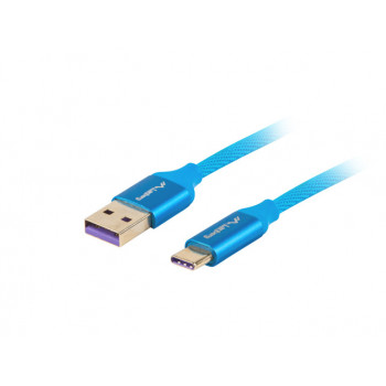Kabel Lanberg Premium CA-USBO-21CU-0005-BL (USB 2.0 typu A - USB typu C , 0,50m, kolor niebieski)
