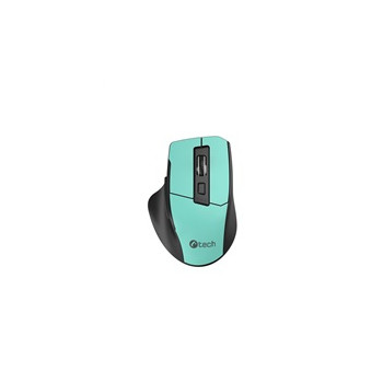 C-TECH myš Ergo WLM-05, bezdrátová, 1600DPI, 6 tlačítek, USB nano receiver, mátová