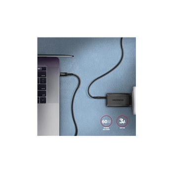 AXAGON BUCM-CM10AB, HQ kabel USB-C - USB-C, 1m, USB 2.0, PD 60W 3A, ALU, oplet, černý