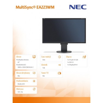 Monitor 22 MS EA223WM bk W-LED TFT,DVI