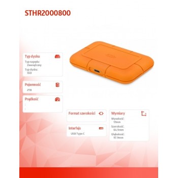 Dysk zewnętrzny Rugged SSD 2TB USB-C STHR2000800