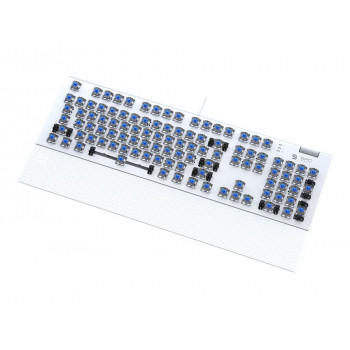SPC Gear GK650K Omnis Kailh Blue RGB Onyx White Pudding Edition - Tastatur - mit Lautstärkerad - QWERTY - USA