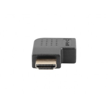 Adapter HDMI(M) - HDMI(F) Kątowy 90 stopni lewy Czarny