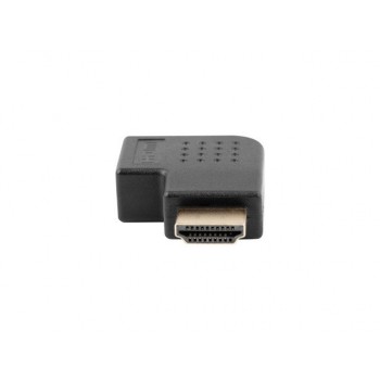 Adapter HDMI(M) - HDMI(F) Kątowy 90 stopni prawo Czarny