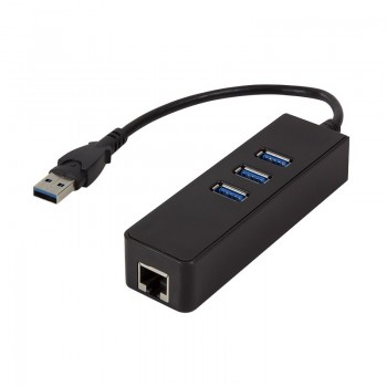 Adapter Gigabit Ethernet do USB 3.0 z hubem USB 3.0