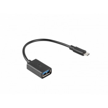 Adapter MICRO USB(F)- USB-A(f )2.0 0.15M OTG Czarny