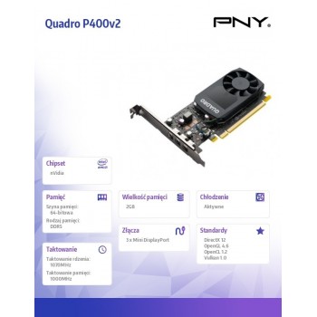 Karta graficzna Quadro P400v2 2GB DDR5 64BIT 3xmDP