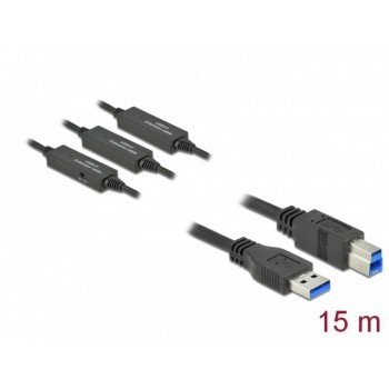 Kabel USB-A - USB-B 3.1 Gen 1 15m aktywny Czarny