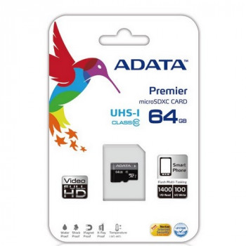 Karta pamięci ADATA Premier AUSDX64GUICL10-RA1 (64GB, Class 10, Class U1, Adapter)
