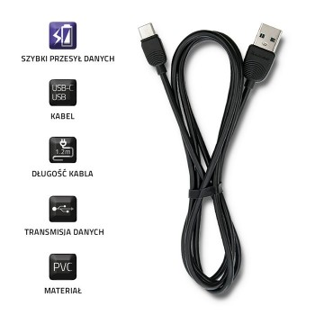 Kabel USB typ C USB 2.0 A 1.2m ultra szybki przesył danych