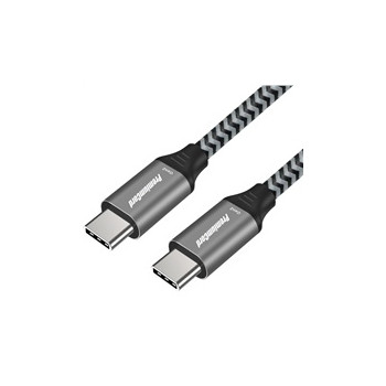 PREMIUMCORD Kabel USB-C (USB 3.2 Gen 2, 3A, 60W, 20Gbit/s) bavlněný oplet, 0,5m