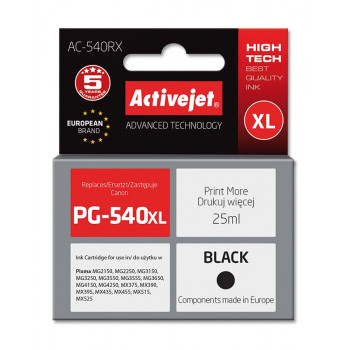 Tusz Activejet AC-540RX (zamiennik Canon PG-540XL, Premium, 25 ml, czarny)