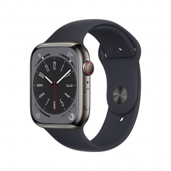 Apple Watch Series 8 GPS + LTE 45mm Graphite Stainless Steel Case with Midnight Sport Band
