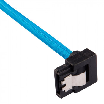 CORSAIR Premium-Sleeved-SATA-Kabel mit 90°-Anschluss 2er Pack - Blau
