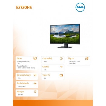 Monitor E2720HS 27 IPS LED FullHD (1920x1080) /16:9/VGA/HDMI/Speakers/5Y PPG