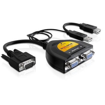 Adapter VGA - 2xVGA+zasilanie USB+USB(AF)