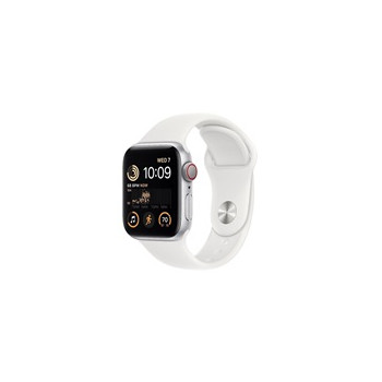 APPLE Watch SE GPS + Cellular 40mm Silver Aluminium Case with White Sport Band - Regular