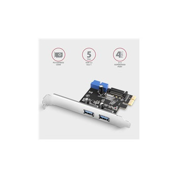 AXAGON PCEU-232VLS, PCIe řadič, 2+2x USB 3.2 Gen 1 port, UASP, SATA napájení, SP & LP