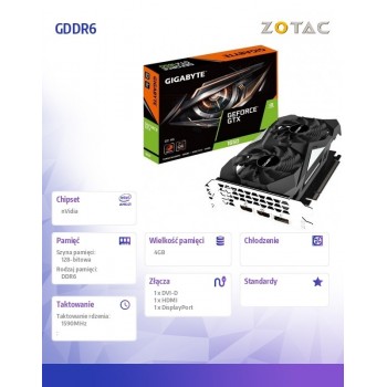 Karta graficzna GTX 1650 OC 4GB GDDR6 128bit HDMI/DP/DVI