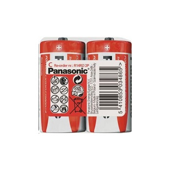 PANASONIC Zinkouhlíkové baterie Red Zinc R14RZ/2P C 1,5V (shrink 2ks)