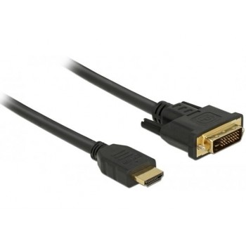 Kabel HDMI(M) - DVI-D(M)(24+1) 0.5M CZARNY DUAL LINK POZŁACANE STYKI