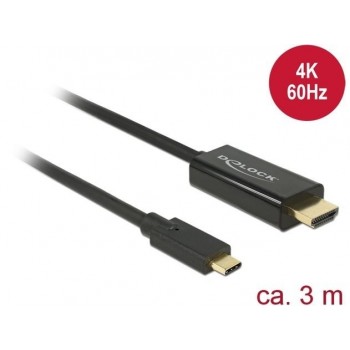 Kabel USB-C(M) - HDMI(M) 3M czarny(DISPLAYPORT ALTERNATE MODE)