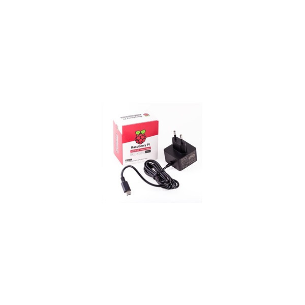 Raspberry Pi napájecí zdroj USB-C 5,1V 3A pro Raspberry Pi 4B, EU, černý Raspberry Pi napájecí zdroj USB-C 5,1V 3A pro Raspberry Pi 4B, EU, černý